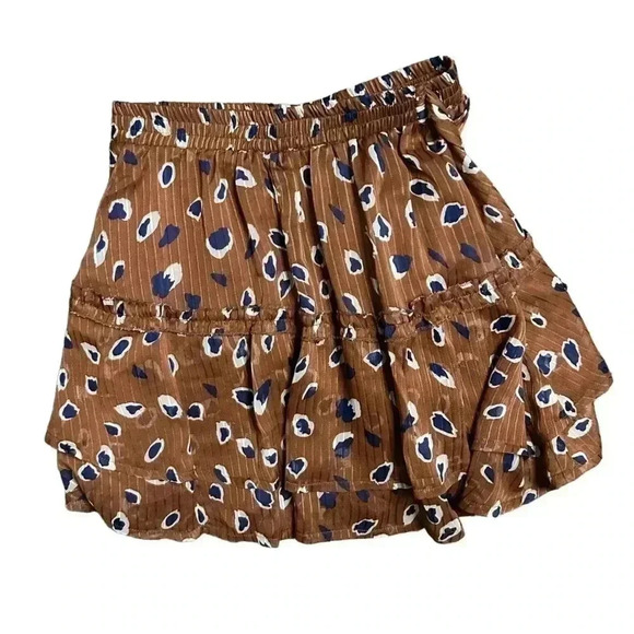 Princess Polly Worton Mini Skirt Women's 6 Side Tie Tiered Ruffle Pull On A Line - Picture 4 of 4